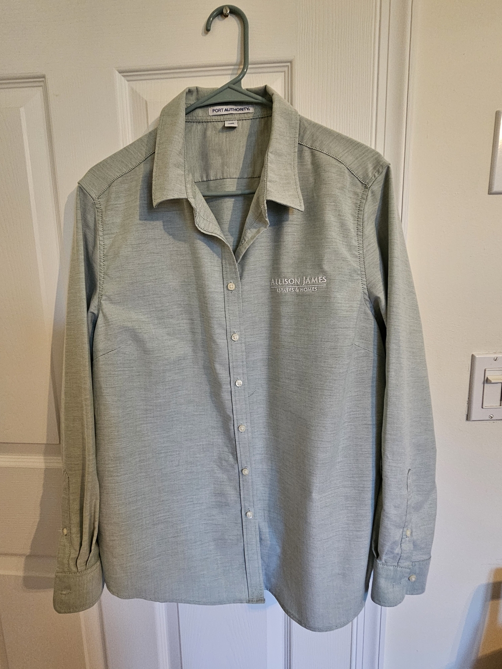 Port Authority Women's Sage Green Button-Down Dress Shirt